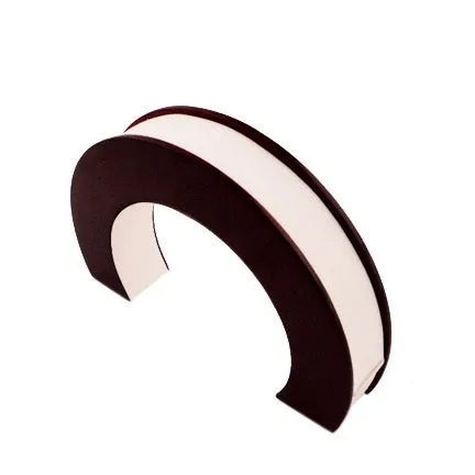 Single Bracelet Moon White Leatherette W Rose Wood Side JPIDisplay Bracelets