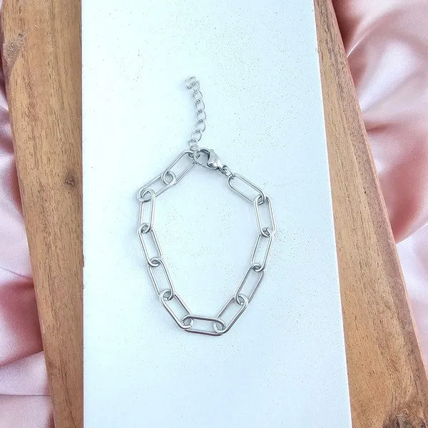 Spiffy Splendid Luxe Silver Chunky Paper Clip Bracelet Bracelets Spiffy Splendid Luxe Silver Chunky Paper Clip Bracelet Bracelets