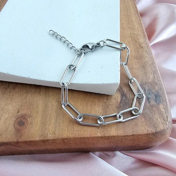 Spiffy Splendid Luxe Silver Chunky Paper Clip Bracelet Bracelets Spiffy Splendid Luxe Silver Chunky Paper Clip Bracelet Bracelets