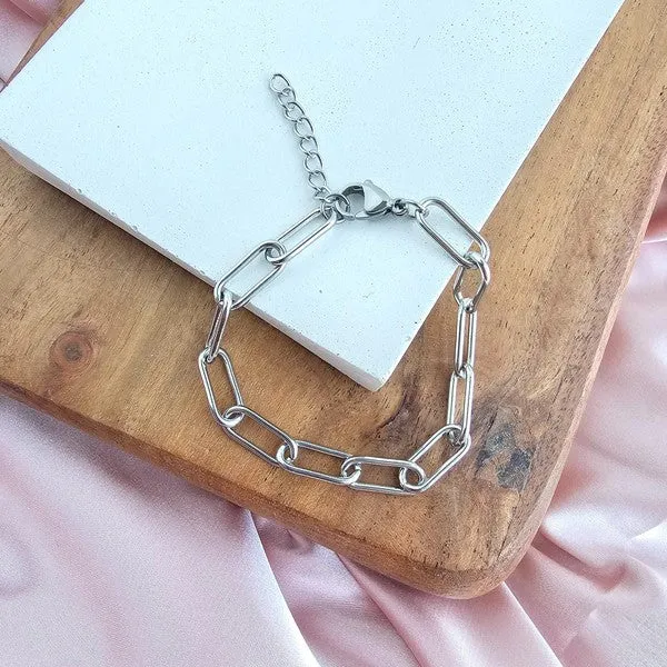 Spiffy Splendid Luxe Silver Chunky Paper Clip Bracelet Bracelets Spiffy Splendid Luxe Silver Chunky Paper Clip Bracelet Bracelets