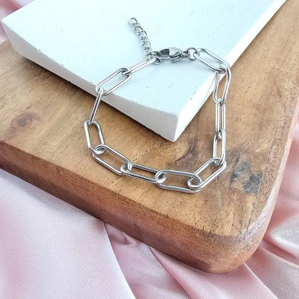 Spiffy Splendid Luxe Silver Chunky Paper Clip Bracelet Bracelets Spiffy Splendid Luxe Silver Chunky Paper Clip Bracelet Bracelets