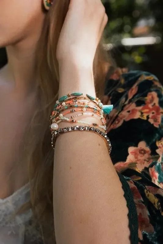 Sweet Pastel Studded Beads Layered Bracelet Poet Street Boutique Bracelets