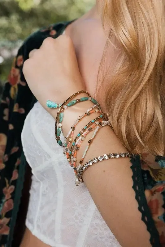 Sweet Pastel Studded Beads Layered Bracelet Poet Street Boutique Bracelets