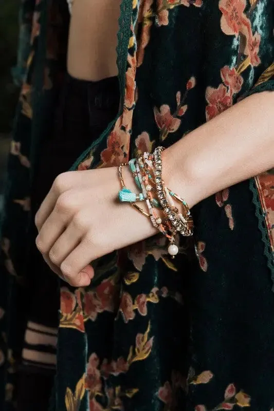 Sweet Pastel Studded Beads Layered Bracelet Poet Street Boutique Bracelets