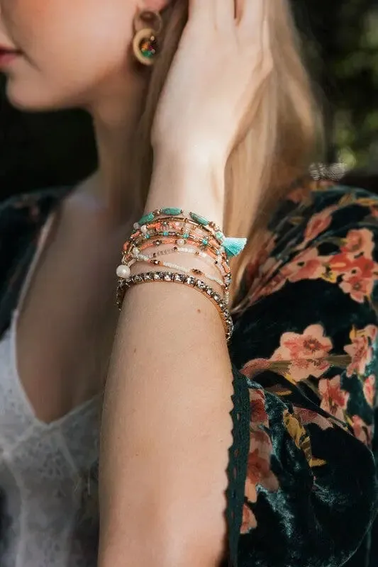 Sweet Pastel Studded Beads Layered Bracelet Poet Street Boutique Bracelets