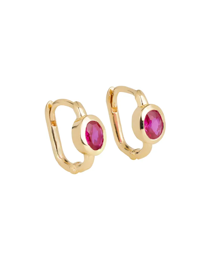 YoTreasure Lab Created Ruby Deco Delight Hoop Earrings Earrings