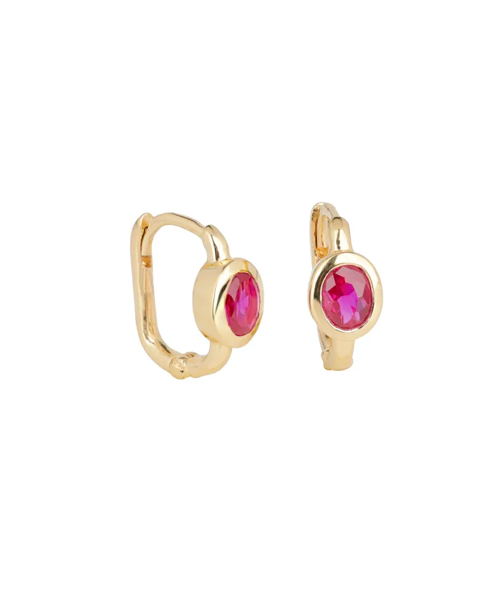 YoTreasure Lab Created Ruby Deco Delight Hoop Earrings Earrings