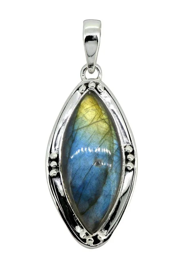 YoTreasure Necklaces Labradorite Solid 925 Sterling Silver Pendant 2 12