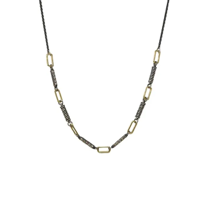 ARMENTA Necklaces 165 Paperclip and Diamond Necklace