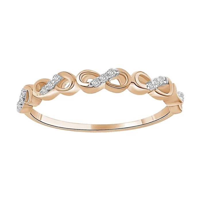 AV Rings LADIES STACKABLE BAND 005CT ROUND DIAMOND 10K ROSE GOLD
