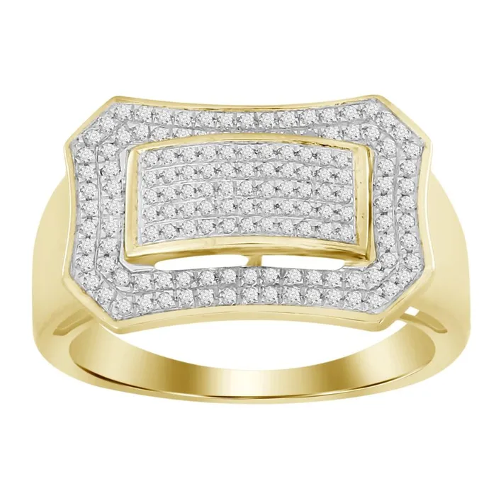 AV Rings MENS RING 050CT ROUND DIAMOND 10K YELLOW GOLD