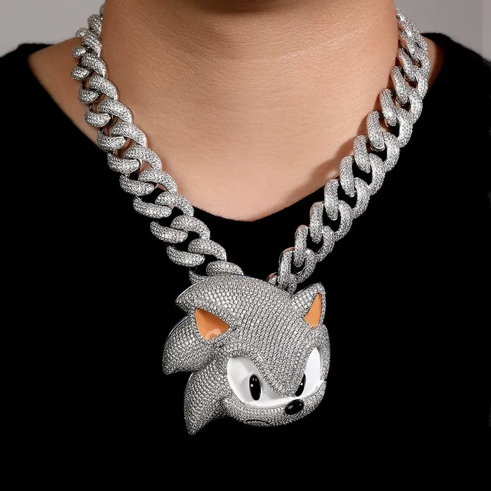 Big Luminous Sonic Pendant 925 Silver The Icetruck Necklaces Big Luminous Sonic Pendant 925 Silver The Icetruck Necklaces