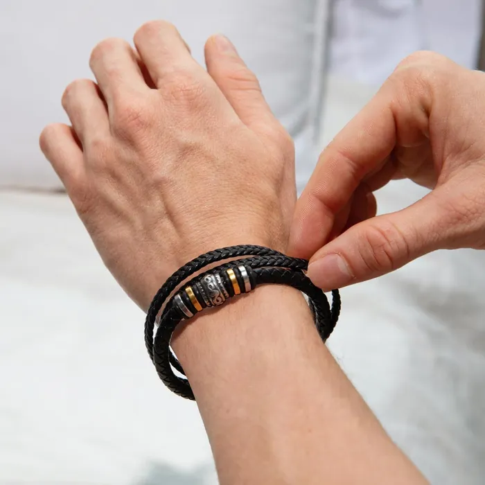 Bracelets ShineOn Fulfillment Son Gift From Mom and Dad You Can Achieve Anything Mens Braided Leather Bracelet Great As A Christmas Gift or A Birthday Present For Him