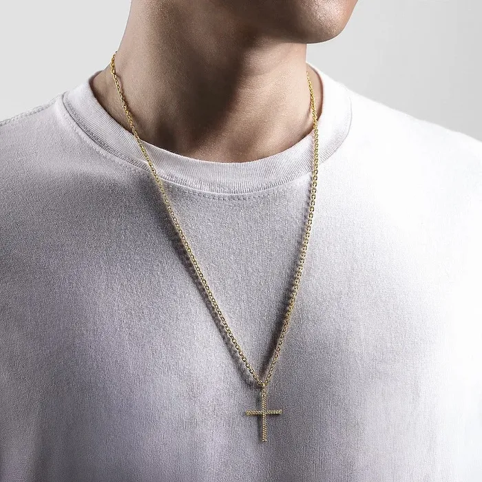 Charm Necklaces Gabriel 14K Yellow Gold Faith Inspired Sentiment Charm GABRIEL CO