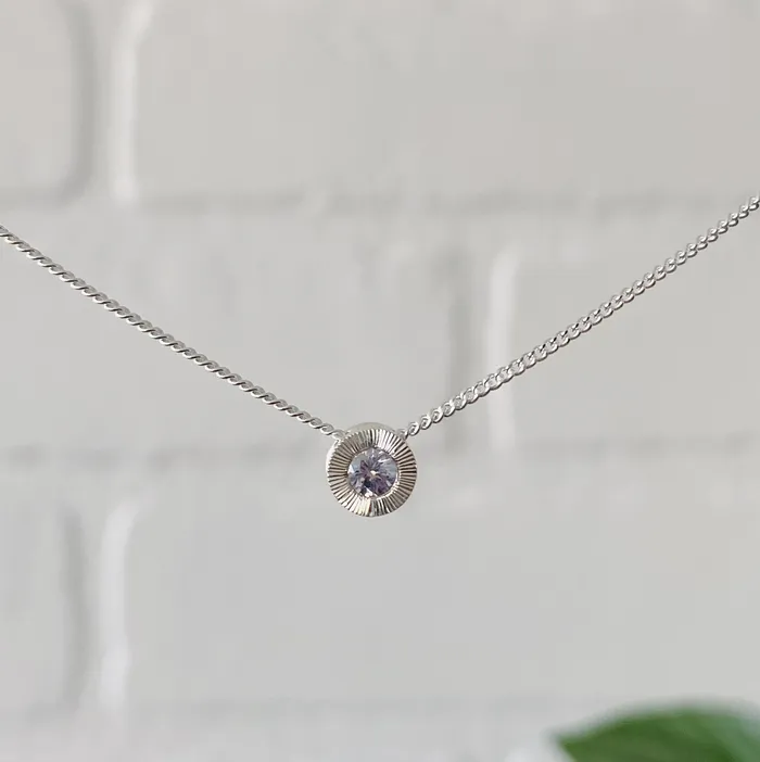 Corey Egan Necklaces Silver Montana Sapphire Small Aurora Necklace in Sterling Silver