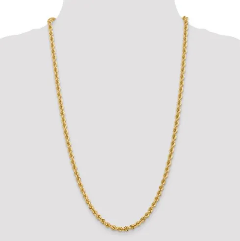 Crown Jewels Coin Necklaces Solid Diamond Cut Rope Chain 10k 5mm 28