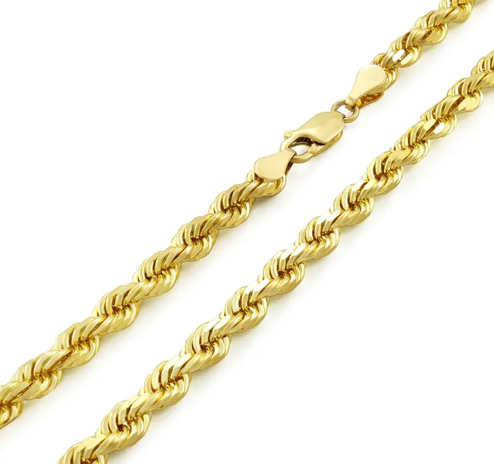 Crown Jewels Coin Necklaces Solid Diamond Cut Rope Chain 10k 5mm 28
