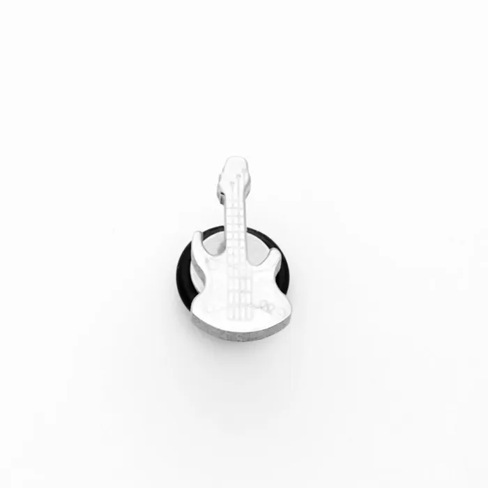 Earrings Glitters Stainless Steel Guitar Fake Plug Earring Silver