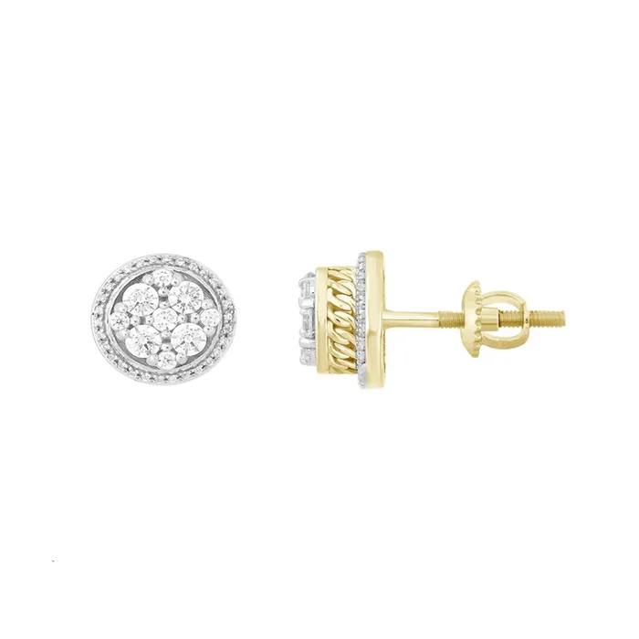 Earrings LADIES EARRINGS 100CT ROUND DIAMOND 10K YELLOW GOLD AV
