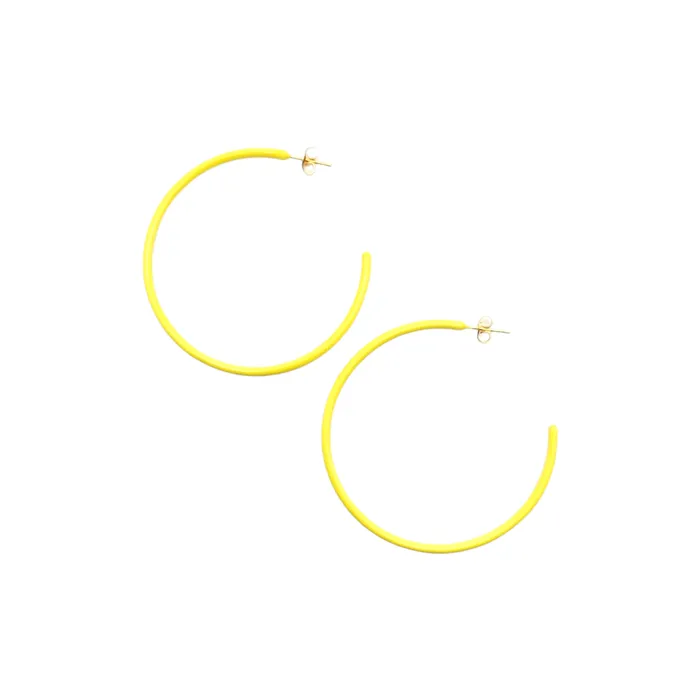 Earrings Love Ko Jewelry THIN HOOP Yellow