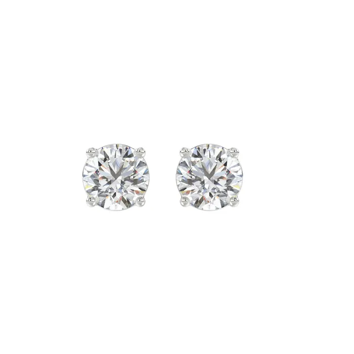Ethos Earrings LADIES SOLITAIRE EARRINGS 2CT ROUND DIAMOND 14K WHITE GOLD