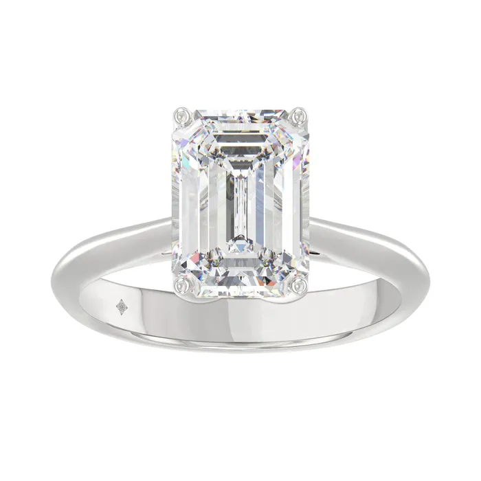 Ethos LADIES SOLITAIRE RING 4CT EMERALD DIAMOND 14K WHITE GOLD Rings