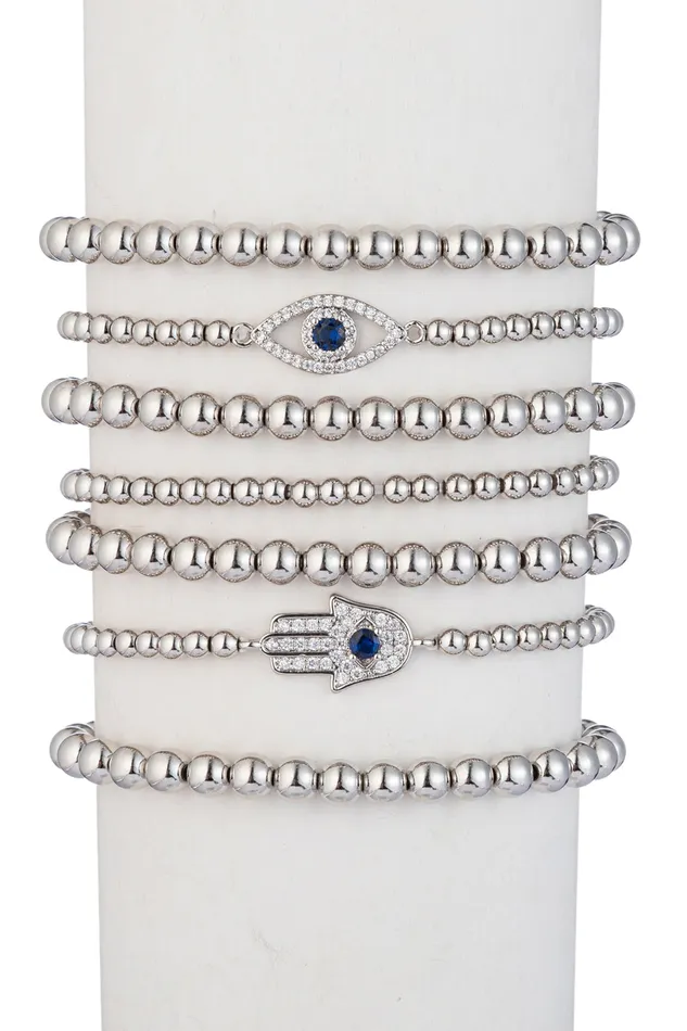 Evil Eye Hamsa 7Piece Bracelet Set Eye Candy LA Bracelets