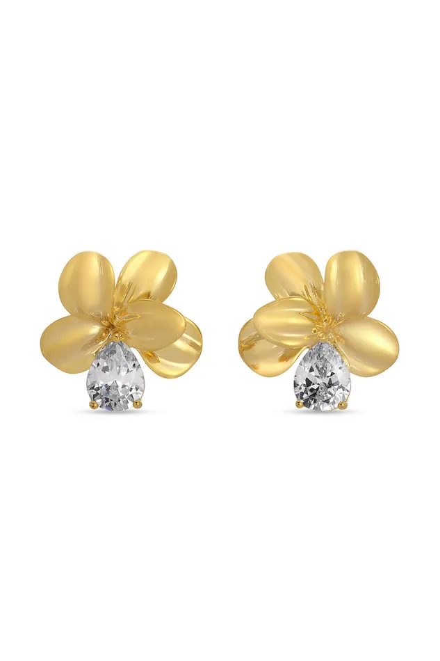 Eye Candy LA Earrings Flor CZ Stud Earrings