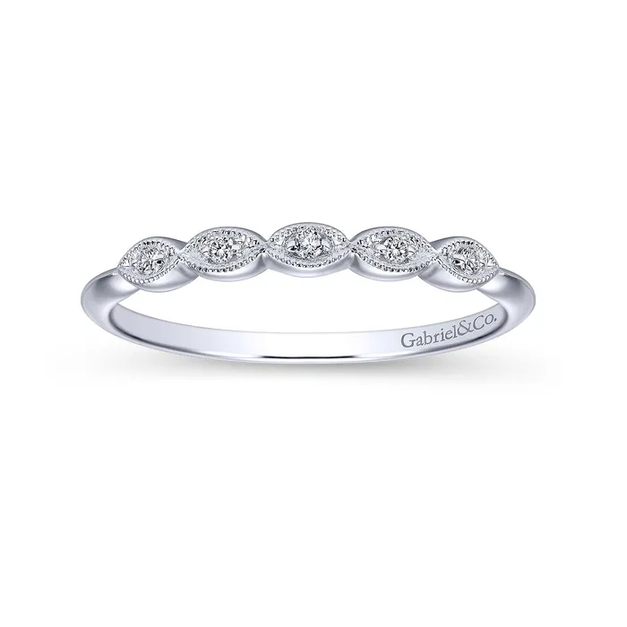 Gabriel 14K White Gold 03ctw Diamond Wedding Band GABRIEL CO Rings