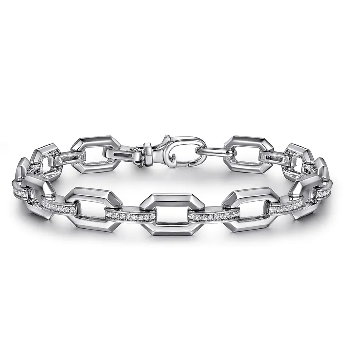 Gabriel Sterling Silver 75 Bujukan Fancy Link Style Bracelet Featuring Sapphires GABRIEL CO Bracelets