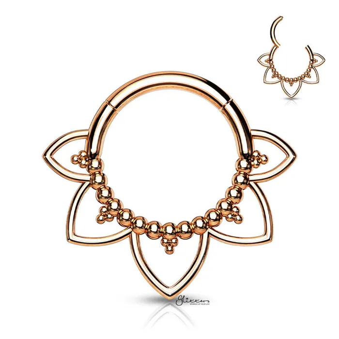 Glitters Rings Filigree Hinged Segment Hoop Ring Rose Gold