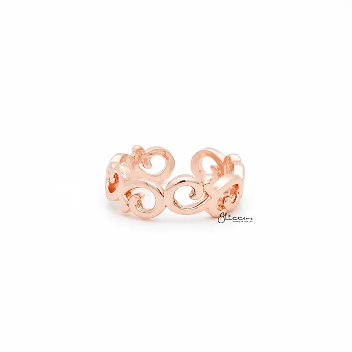 Glitters Rings Spiral Pattern Toe Ring Rose Gold