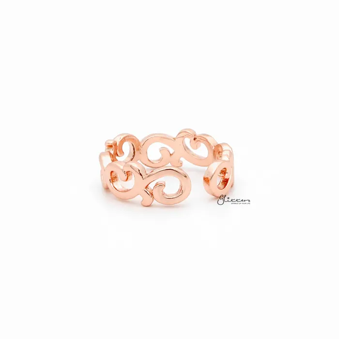 Glitters Rings Spiral Pattern Toe Ring Rose Gold