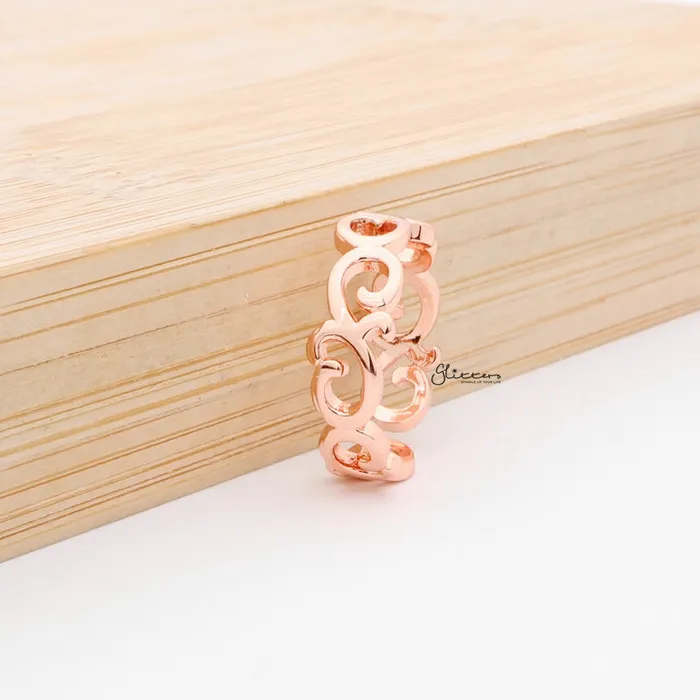 Glitters Rings Spiral Pattern Toe Ring Rose Gold