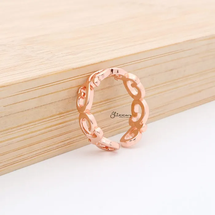 Glitters Rings Spiral Pattern Toe Ring Rose Gold