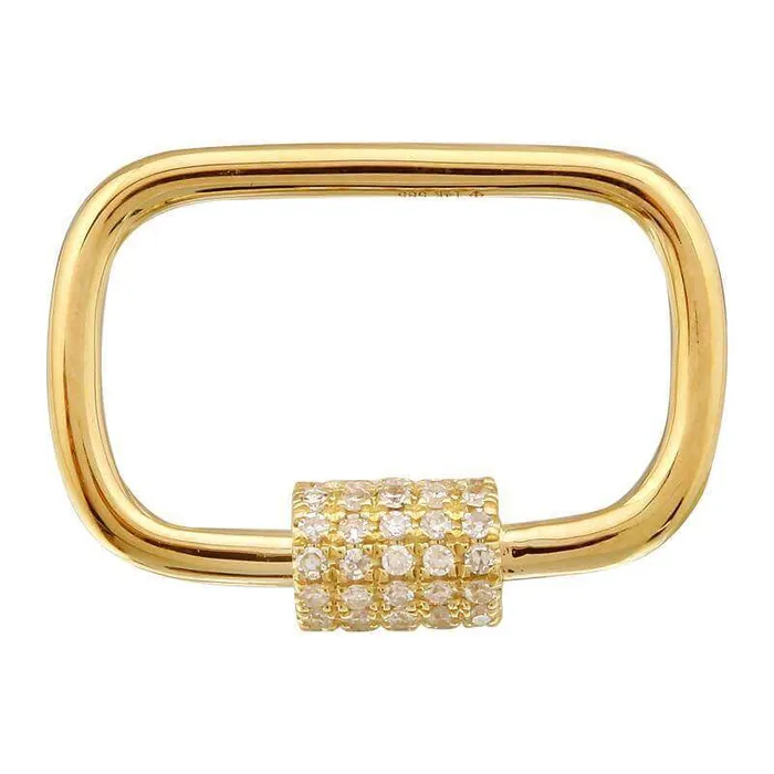 Izakov Diamonds Fine Jewelry Charm Necklaces 14K Gold Carabiner Lock Diamond Charm Enhancer