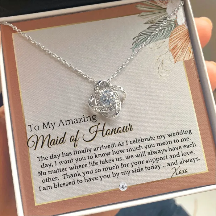 Maid of Honour Gift On My Wedding Day Great Wedding Party Thank You Gift From The Bride Terracotta Rust And Gold Wedding Theme ShineOn Fulfillment Necklaces
