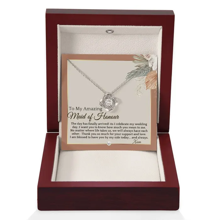 Maid of Honour Gift On My Wedding Day Great Wedding Party Thank You Gift From The Bride Terracotta Rust And Gold Wedding Theme ShineOn Fulfillment Necklaces