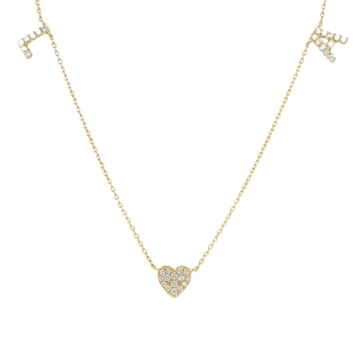 Necklaces 14K Gold Personalized Initials Motif Diamond Necklace Izakov Diamonds Fine Jewelry