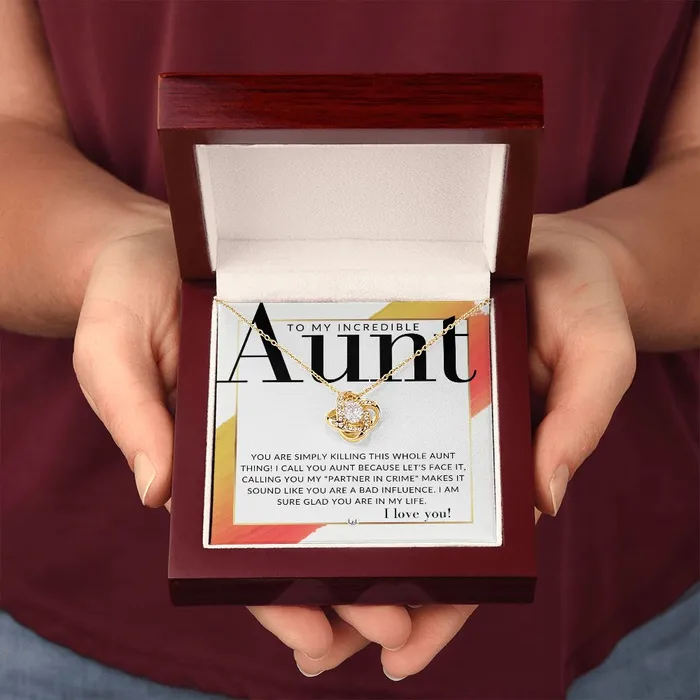 Necklaces Funny Gift For Your Aunt Present for Auntie From Niece or Nephew Pendant Necklace Great For Christmas Her Birthday Or As An Encouragement Gift ShineOn Fulfillment