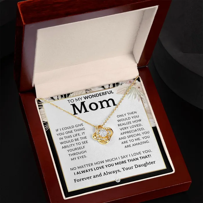 Necklaces Gift for Mom Through My Eyes To Mother From Daughter Beautiful Womens Pendant Necklace Great For Mothers Day Christmas or Her Birthday ShineOn Fulfillment