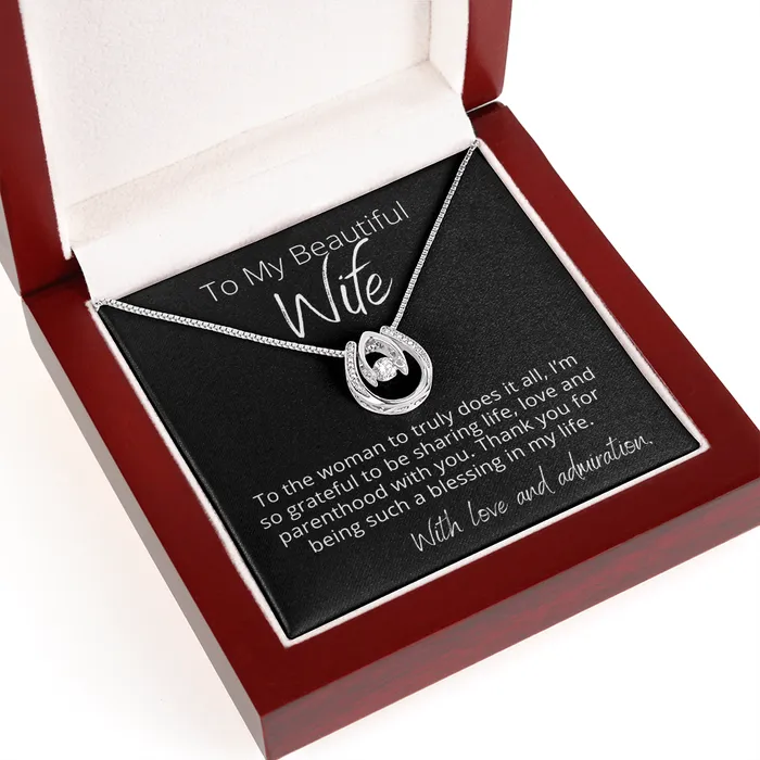 Necklaces ShineOn Fulfillment To My Beautiful Wife I am Grateful for You Lucky In Love Pendant Necklace The Perfect Gift