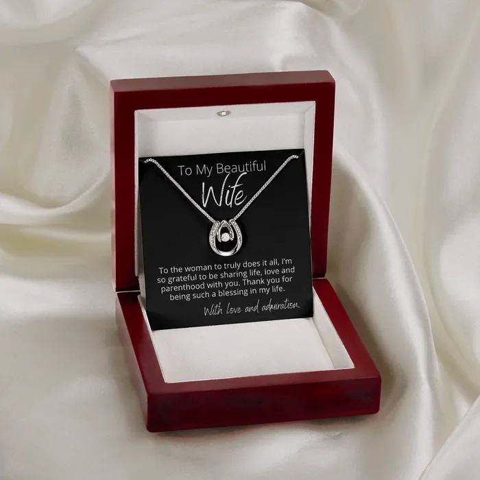 Necklaces ShineOn Fulfillment To My Beautiful Wife I am Grateful for You Lucky In Love Pendant Necklace The Perfect Gift