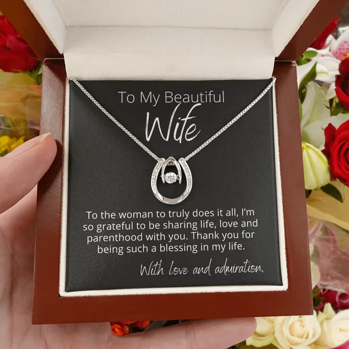 Necklaces ShineOn Fulfillment To My Beautiful Wife I am Grateful for You Lucky In Love Pendant Necklace The Perfect Gift
