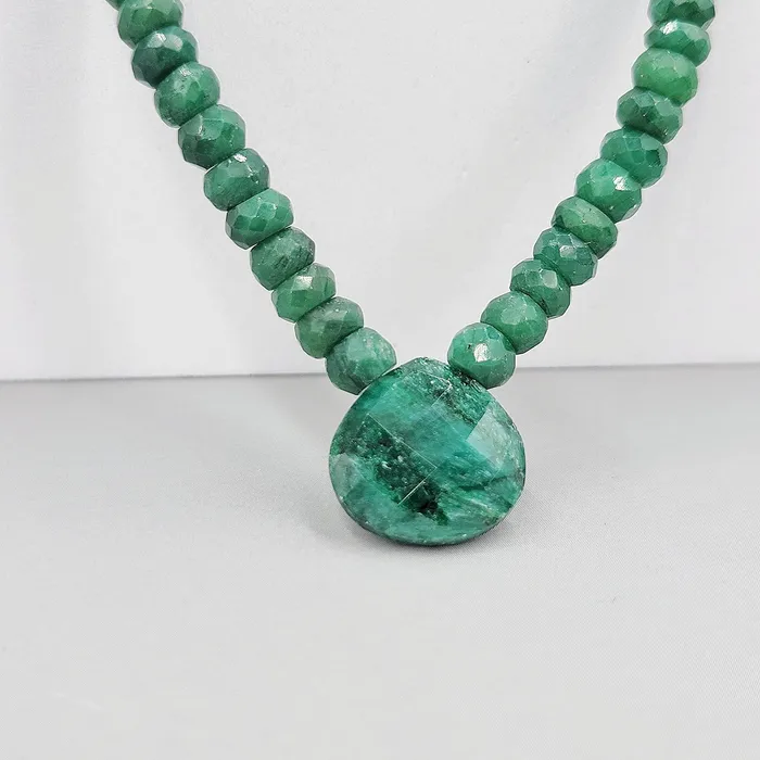 Necklaces Uniquelan Jewelry Real Emerald pendant Strand Necklace