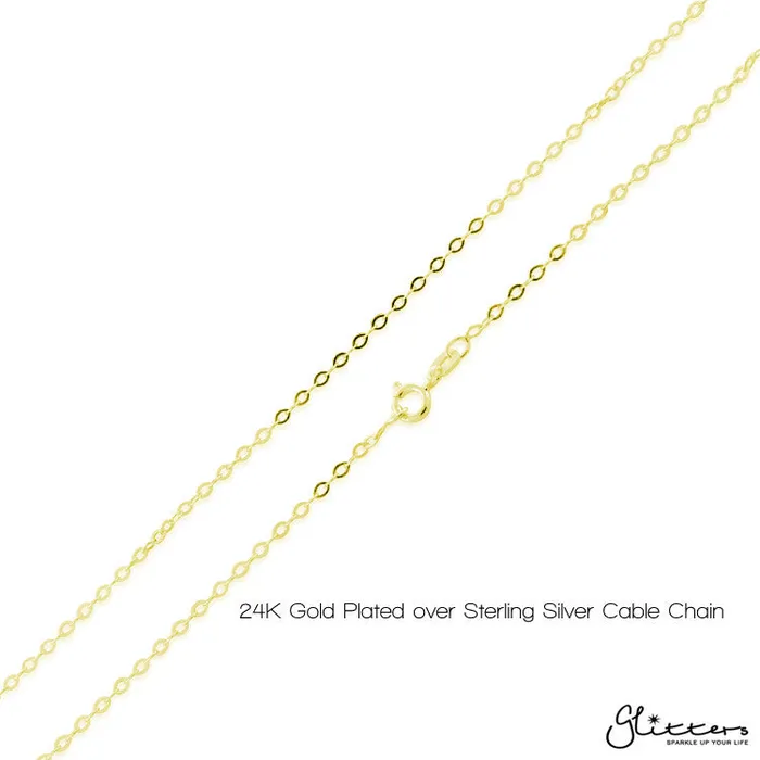Personalised 24K Gold Plated Sterling Silver Name NecklaceScript 6 Glitters Necklaces