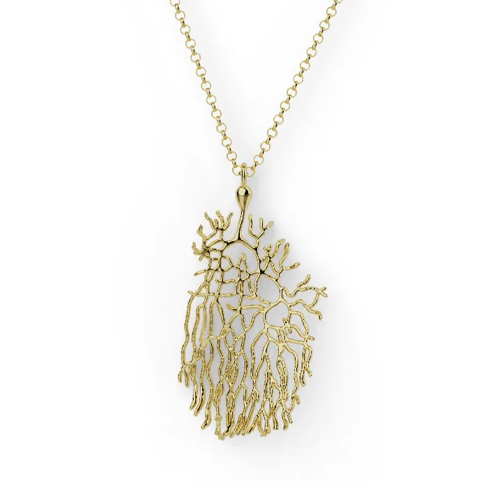 purkinje cell necklace gold vermeil sciencejewelry1824 Necklaces