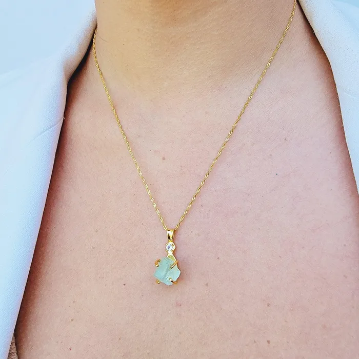 Raw Aquamarine Crystal Necklace Set Uniquelan Jewelry Necklaces Raw Aquamarine Crystal Necklace Set Uniquelan Jewelry Necklaces