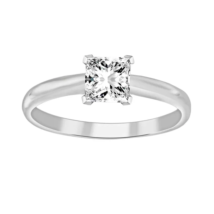Rings AV LADIES SOLITAIRE RING 100CT PRINCESS DIAMOND 14K WHITE GOLD Rings AV LADIES SOLITAIRE RING 100CT PRINCESS DIAMOND 14K WHITE GOLD