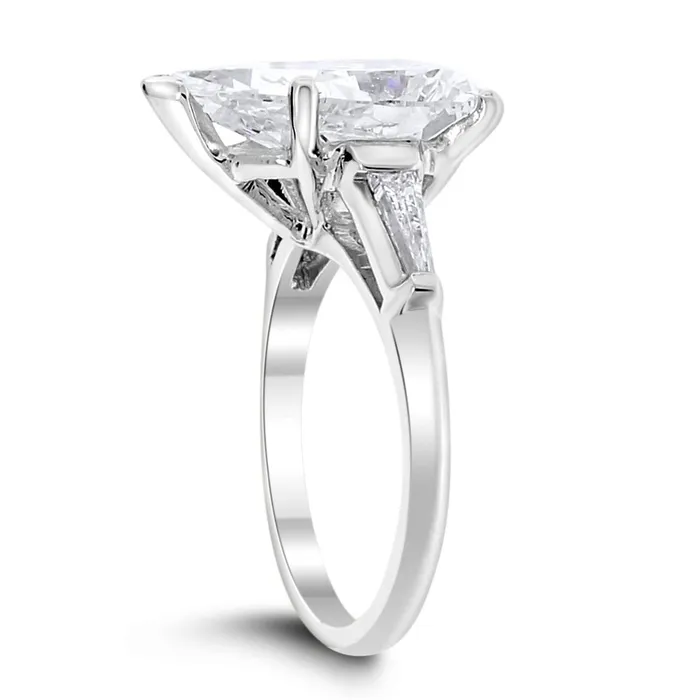Rings Beauvince Emilia Engagement Ring 347 ct Pear Shape ISI1 EGLUSA Diamond in Platinum